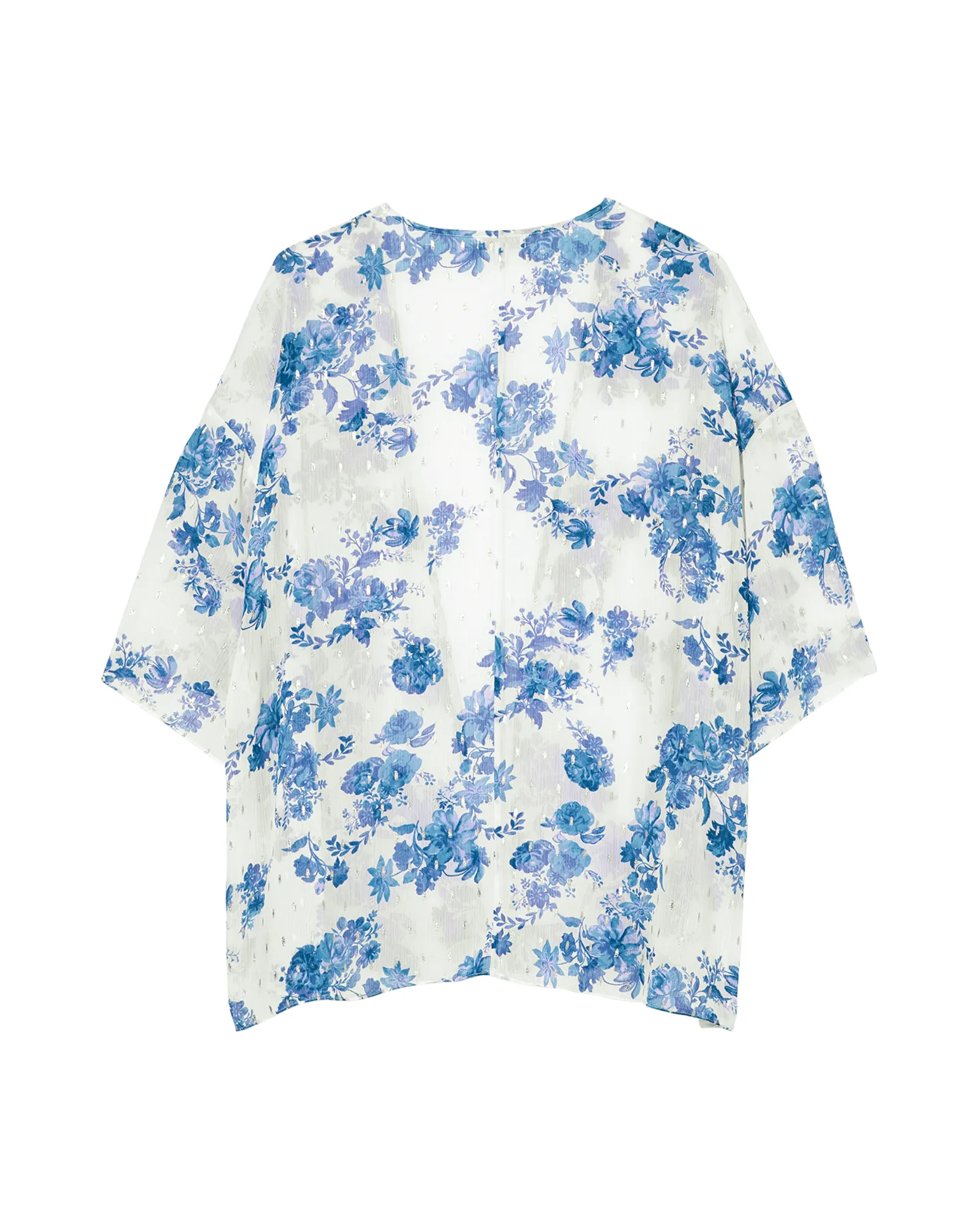 Acantha Kimono | White / Azure Blue