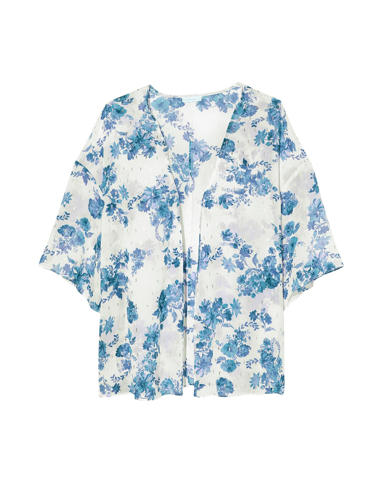 Acantha Kimono | White / Azure Blue