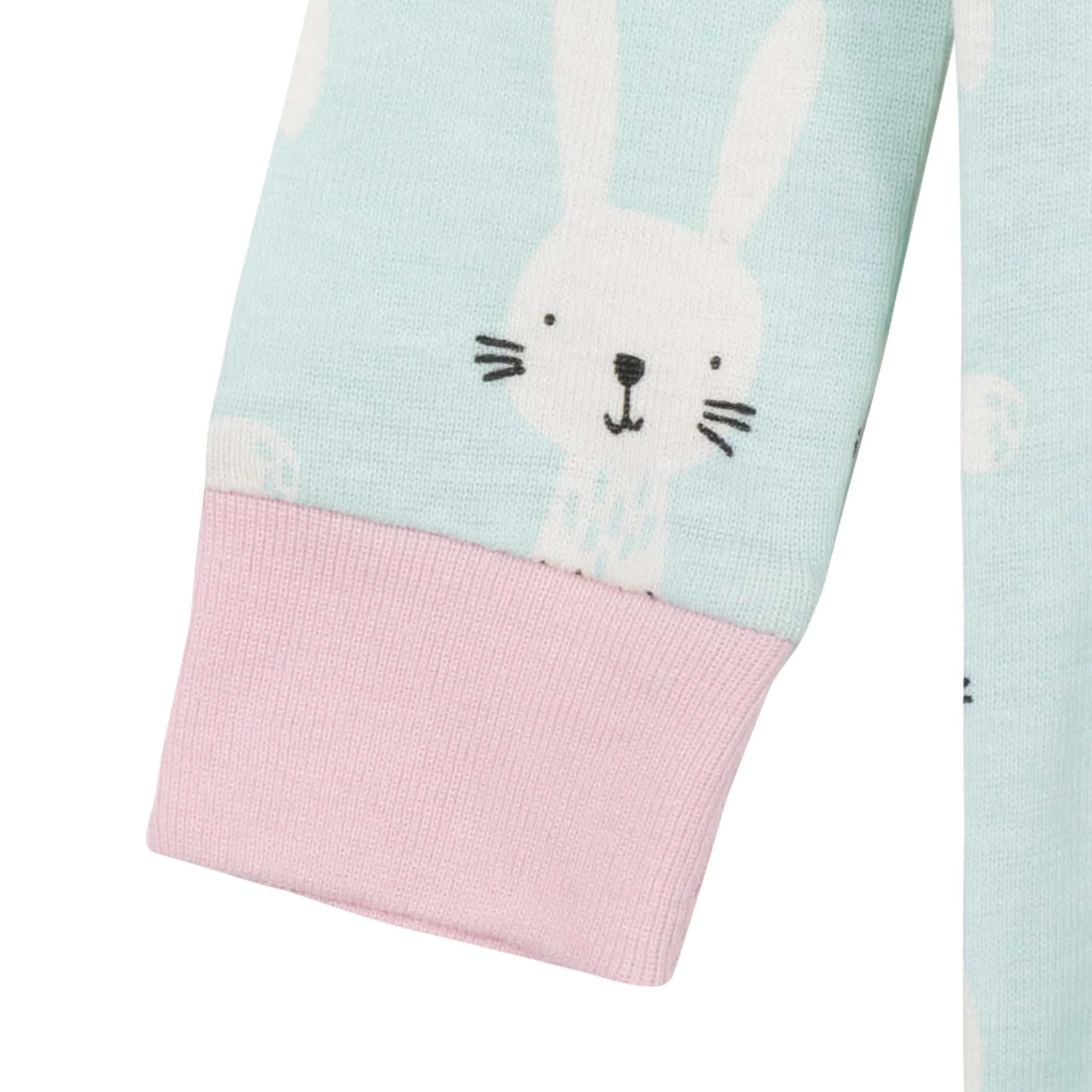 Baby Girls' 2-Pack Organic Bunny Snug Fit Footed Pajamas