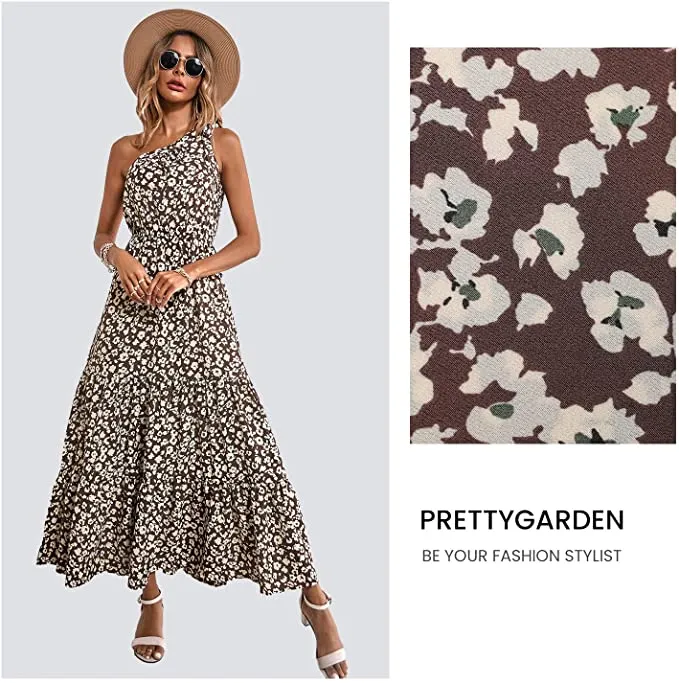 Black Pink Women's Summer Floral Maxi Dresses - Prettygarden