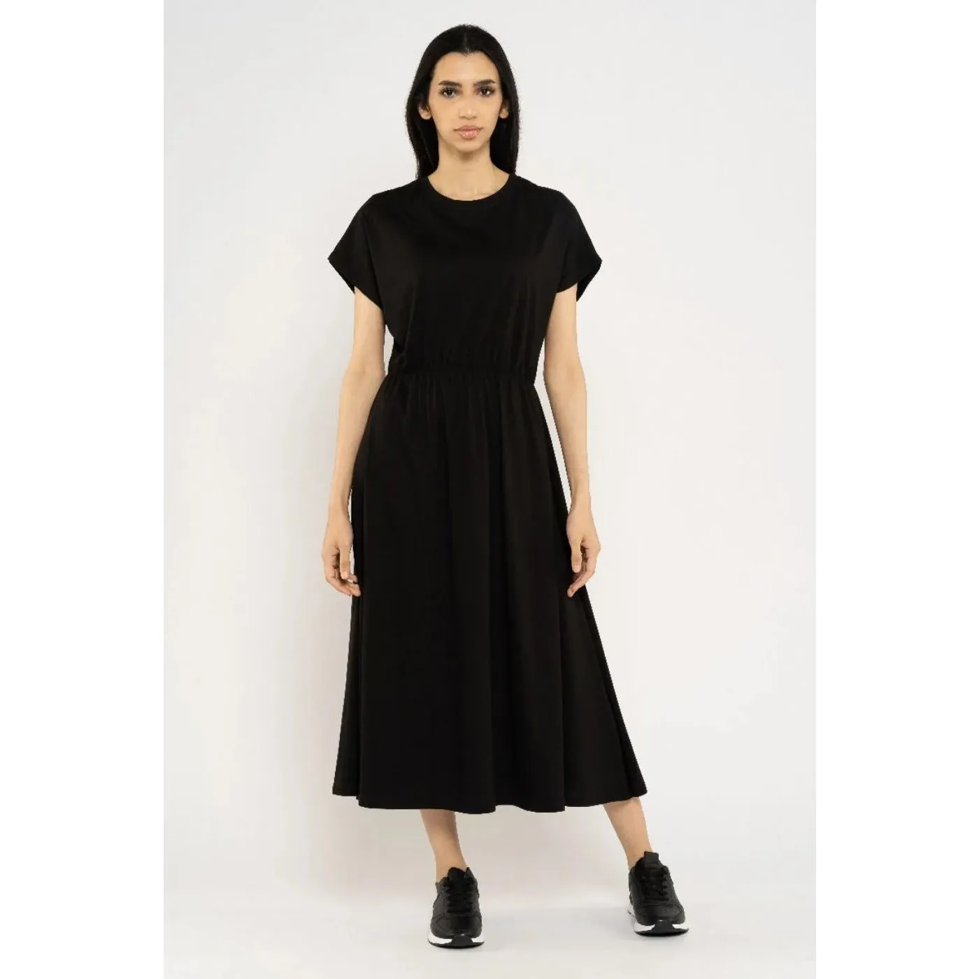 Blueage Black Flowy Midi Dress