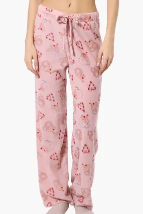 Canada Weather Gear Festive Pattern Wide Leg Pajama Bottoms - Pink