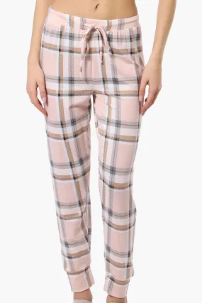 Canada Weather Gear Plaid Tie Waist Pajama Bottoms - Blush