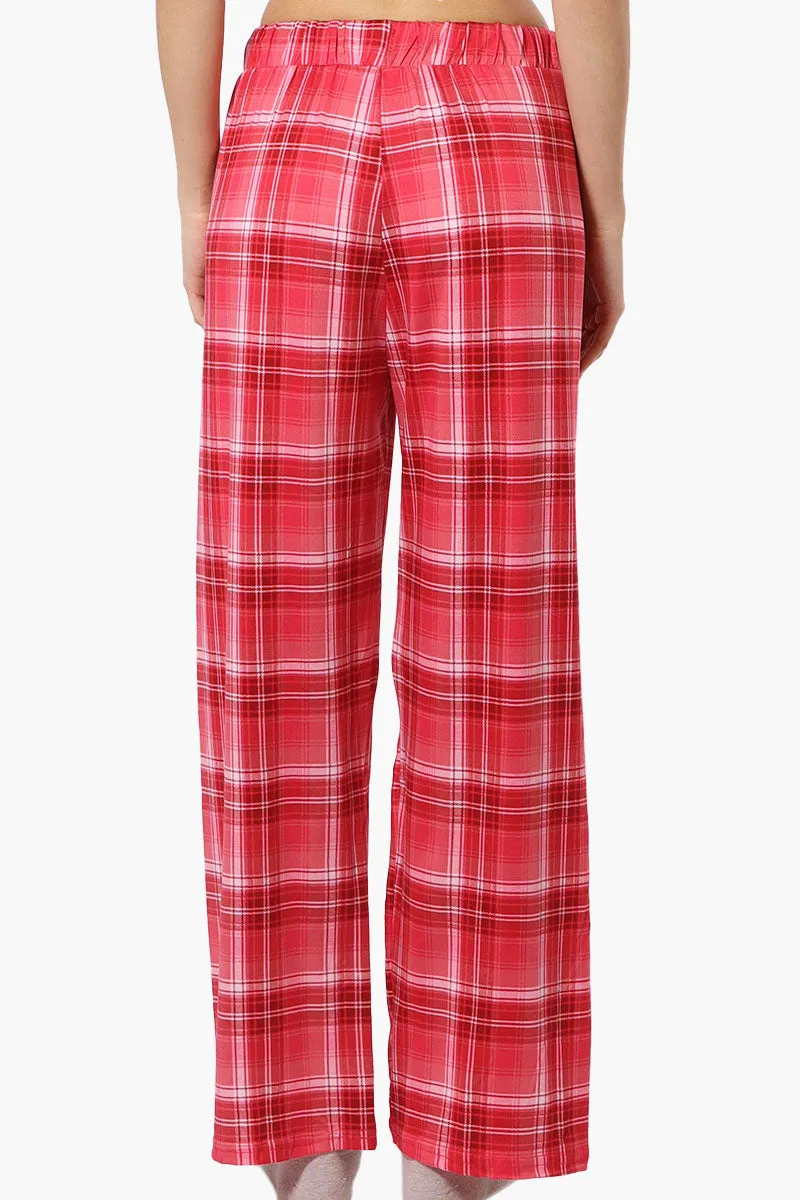 Canada Weather Gear Plaid Wide Leg Pajama Bottoms - Red