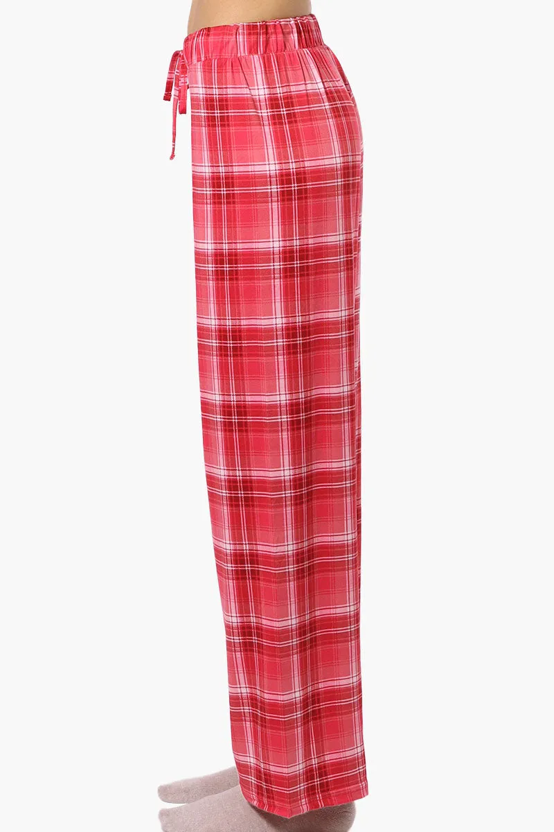 Canada Weather Gear Plaid Wide Leg Pajama Bottoms - Red