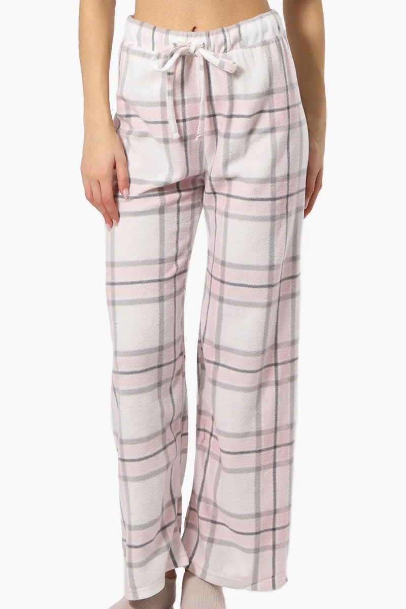 Canada Weather Gear Plaid Wide Leg Pajama Pants - Blush