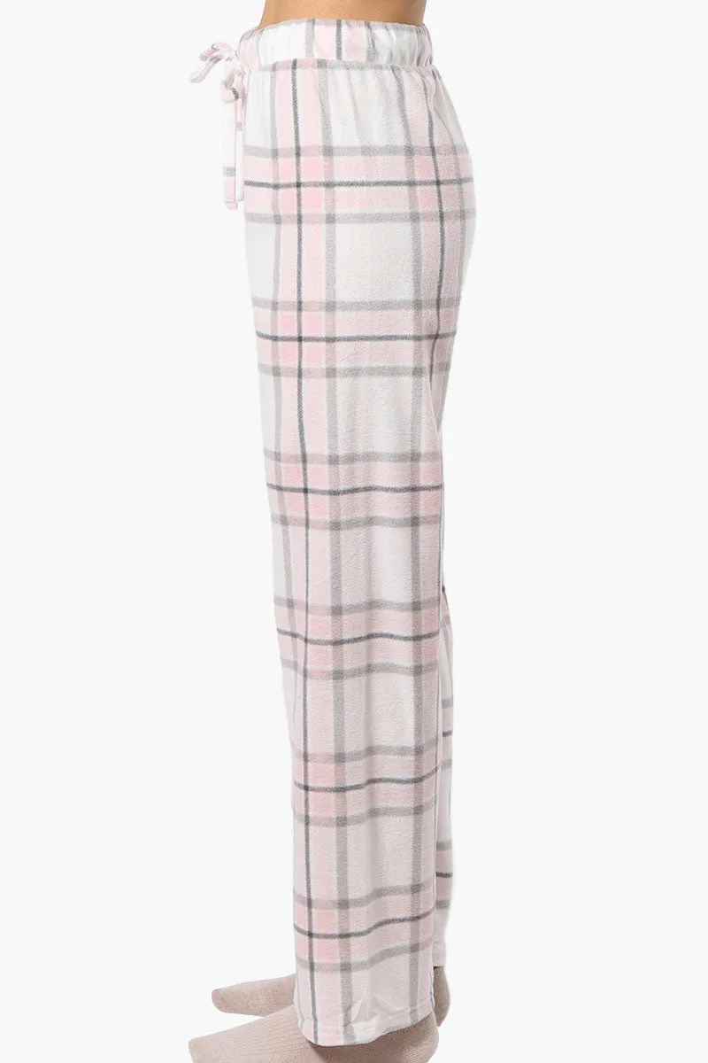 Canada Weather Gear Plaid Wide Leg Pajama Pants - Blush