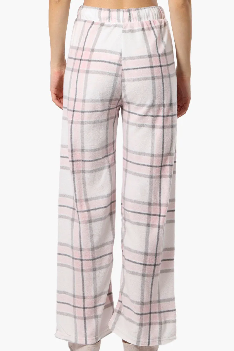 Canada Weather Gear Plaid Wide Leg Pajama Pants - Blush