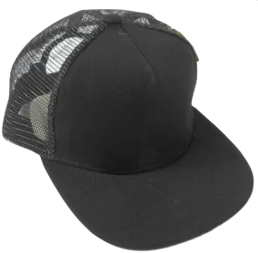 Children's Mesh Trucker Snapback Hat in Black