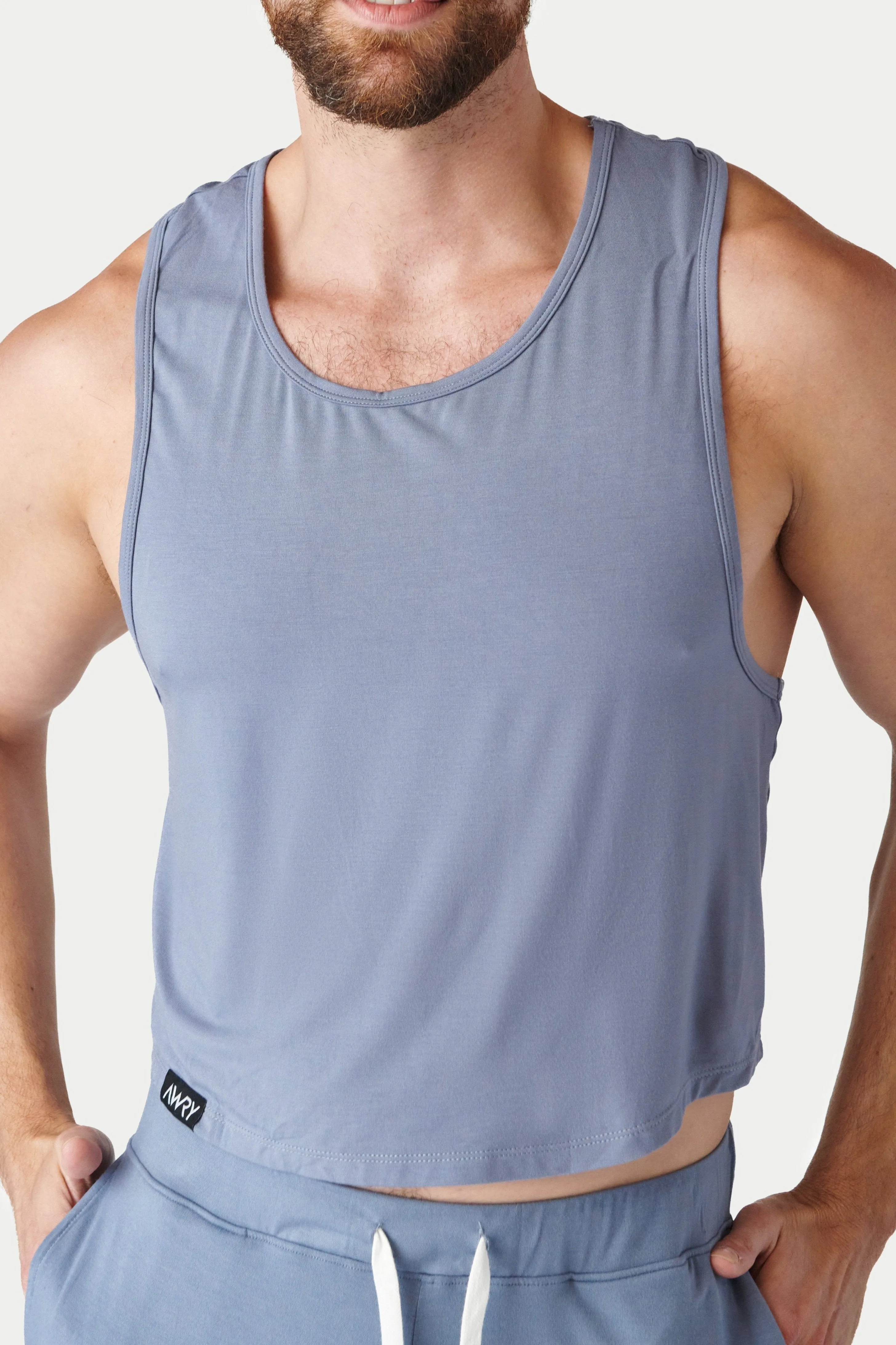 CLOUD Crop Tank - Steel Blue