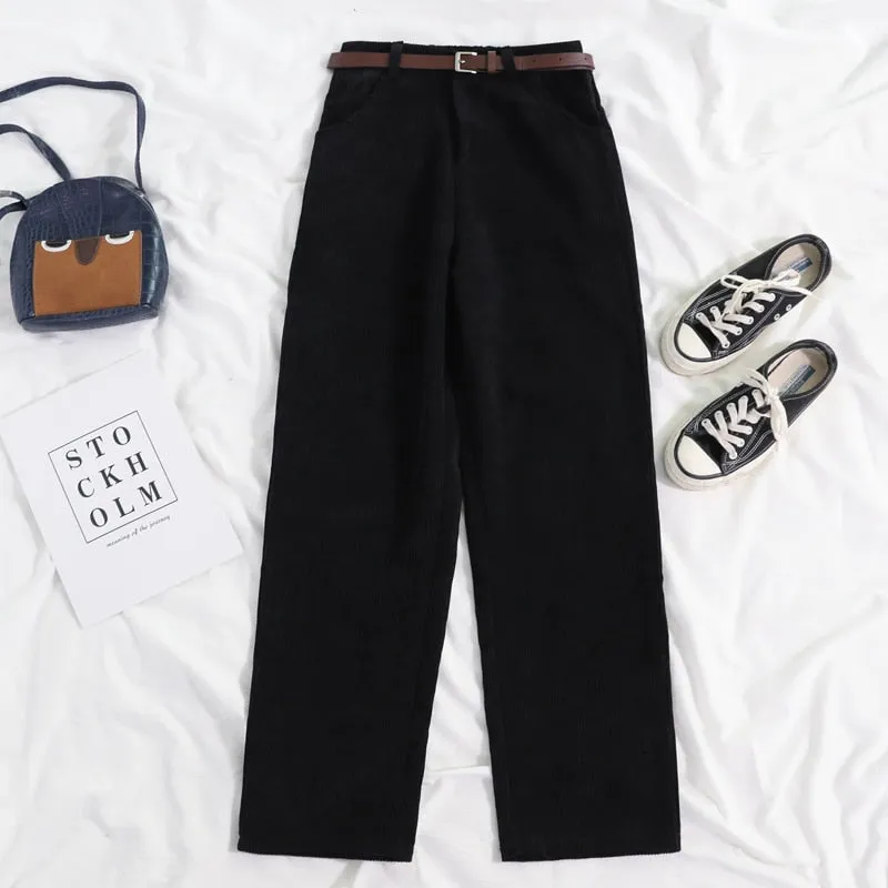 Corduroy high waist pants