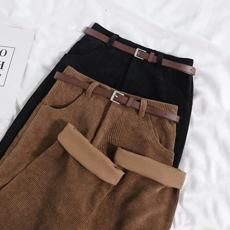 Corduroy high waist pants