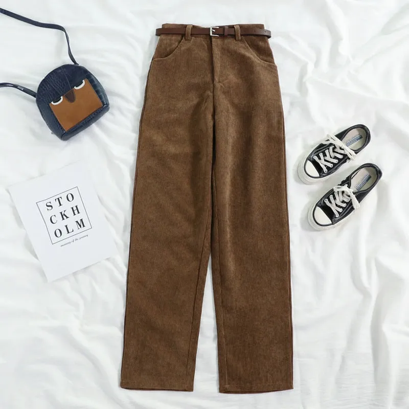 Corduroy high waist pants