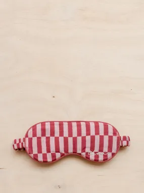 Cotton eye mask in rose checkerboard