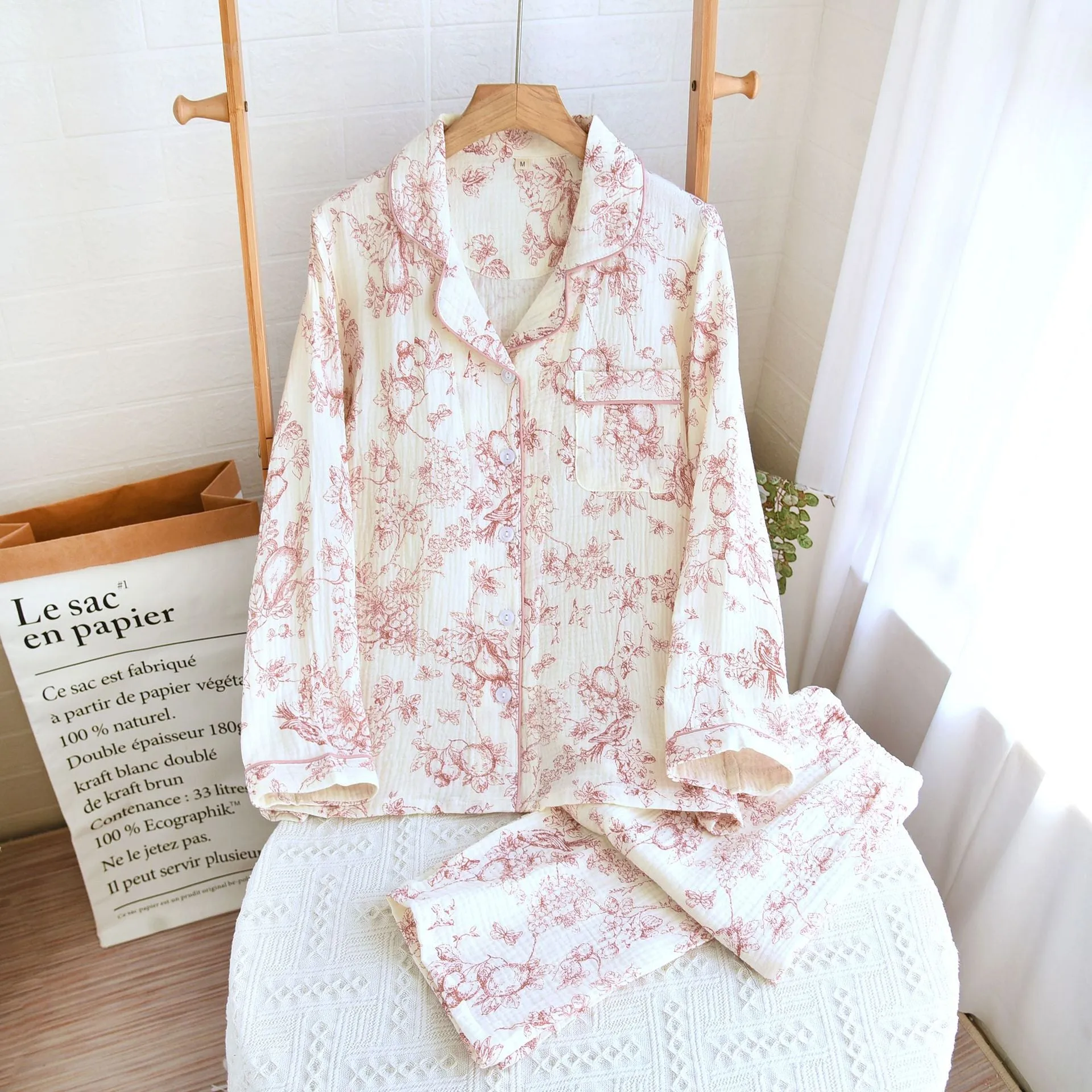 Cotton Gauze Toile Printed Pajamas