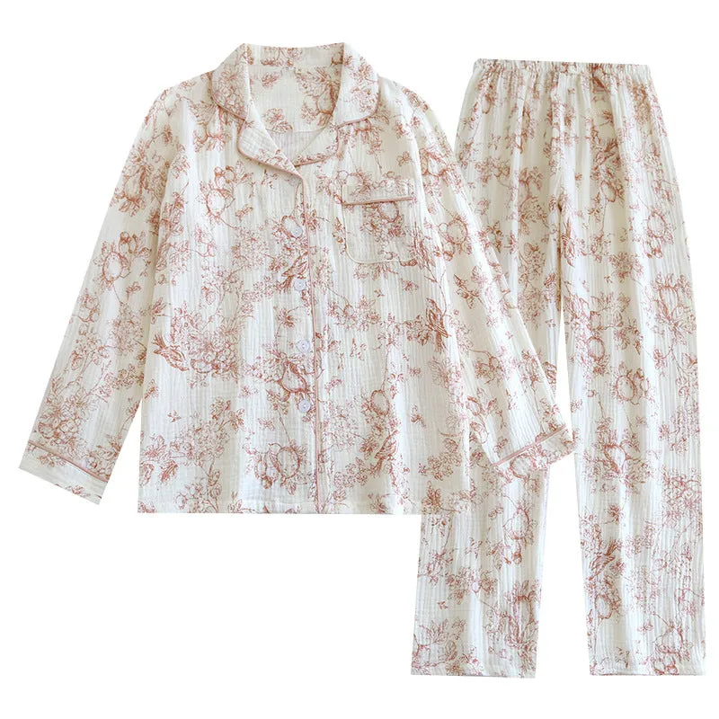 Cotton Gauze Toile Printed Pajamas