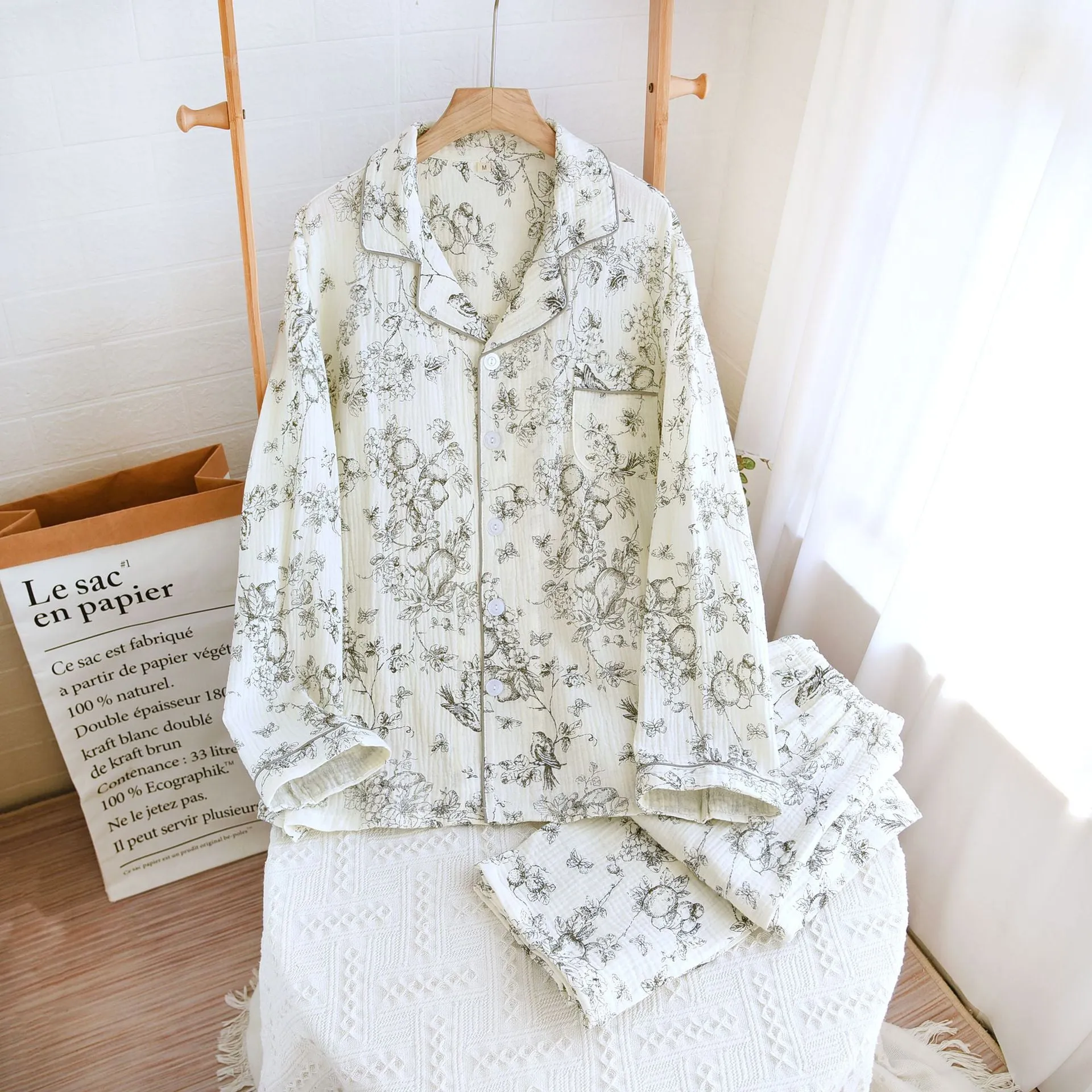 Cotton Gauze Toile Printed Pajamas