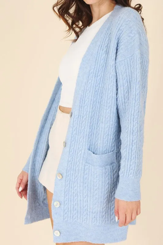 Crisp Morning Cable Knit Cardigan