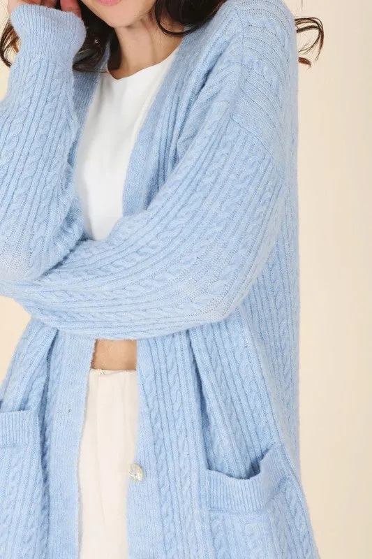 Crisp Morning Cable Knit Cardigan