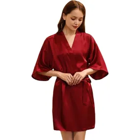 Customized Long Sleeved Classic Satin Silk Robe