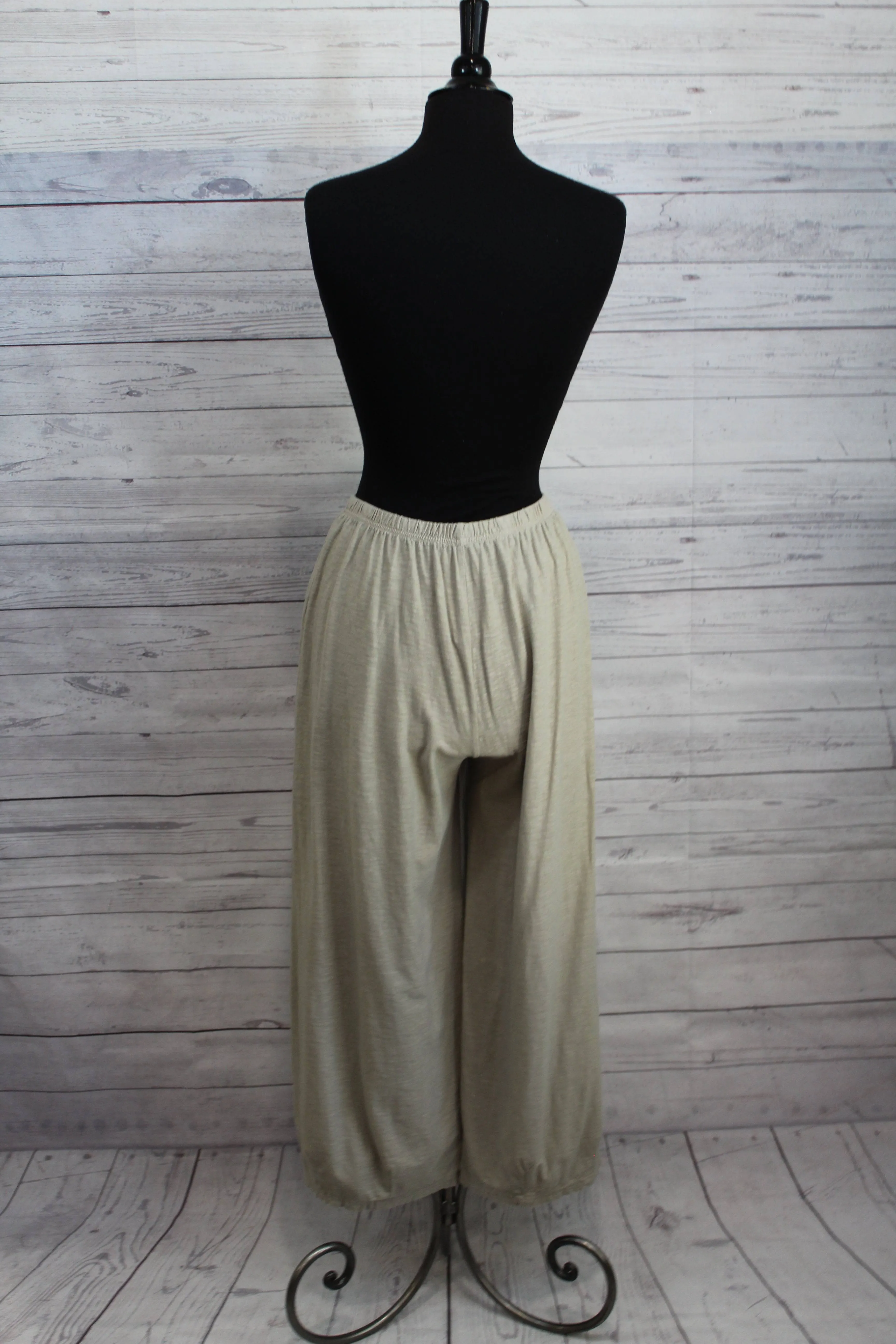 Cut Loose Linen Cotton Jersey - Cropped Pant W/Darts