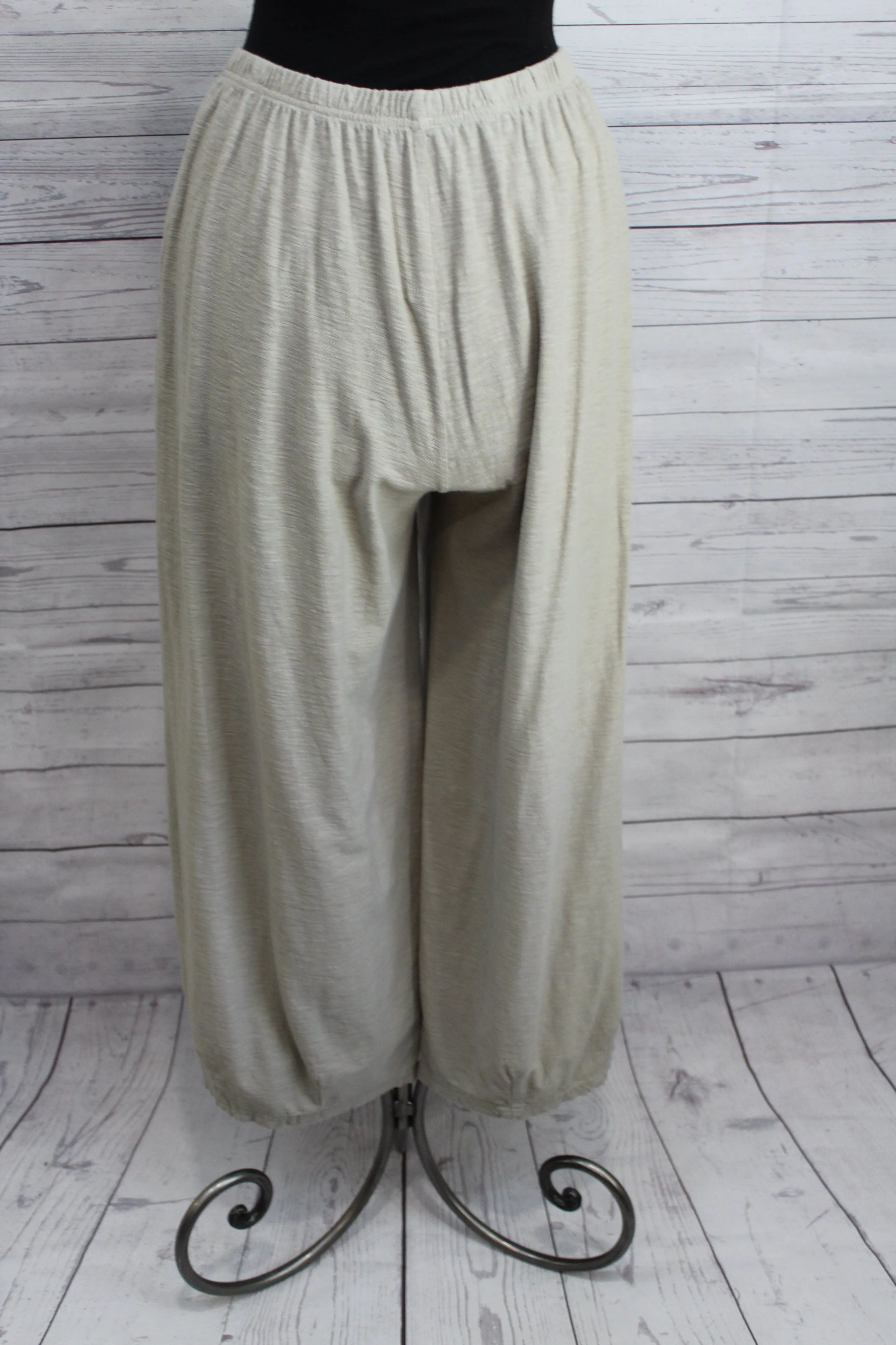 Cut Loose Linen Cotton Jersey - Cropped Pant W/Darts