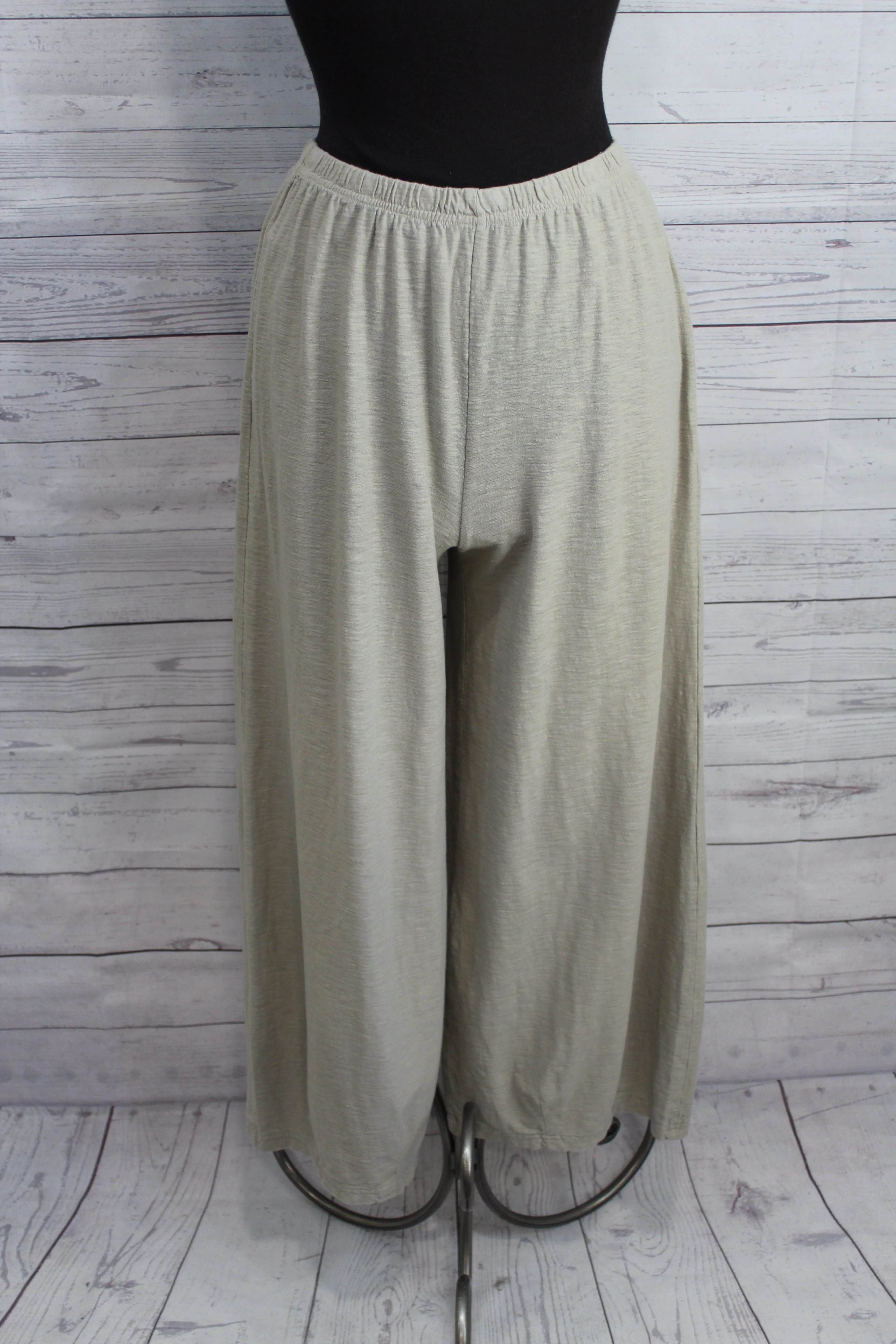 Cut Loose Linen Cotton Jersey - Cropped Pant W/Darts