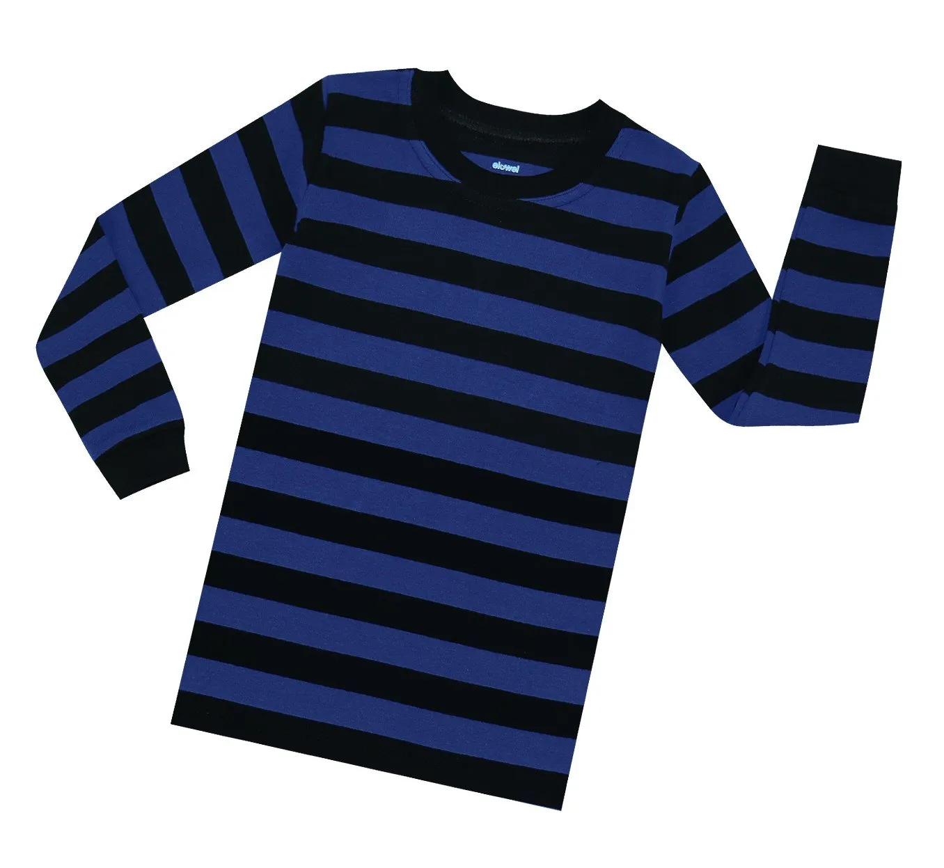 Elowel Adults Royal Blue & Black Stripe Pajama Set