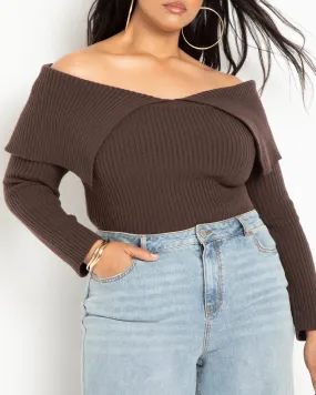 Georgia Off The Shoulder Sweater | Brownstone