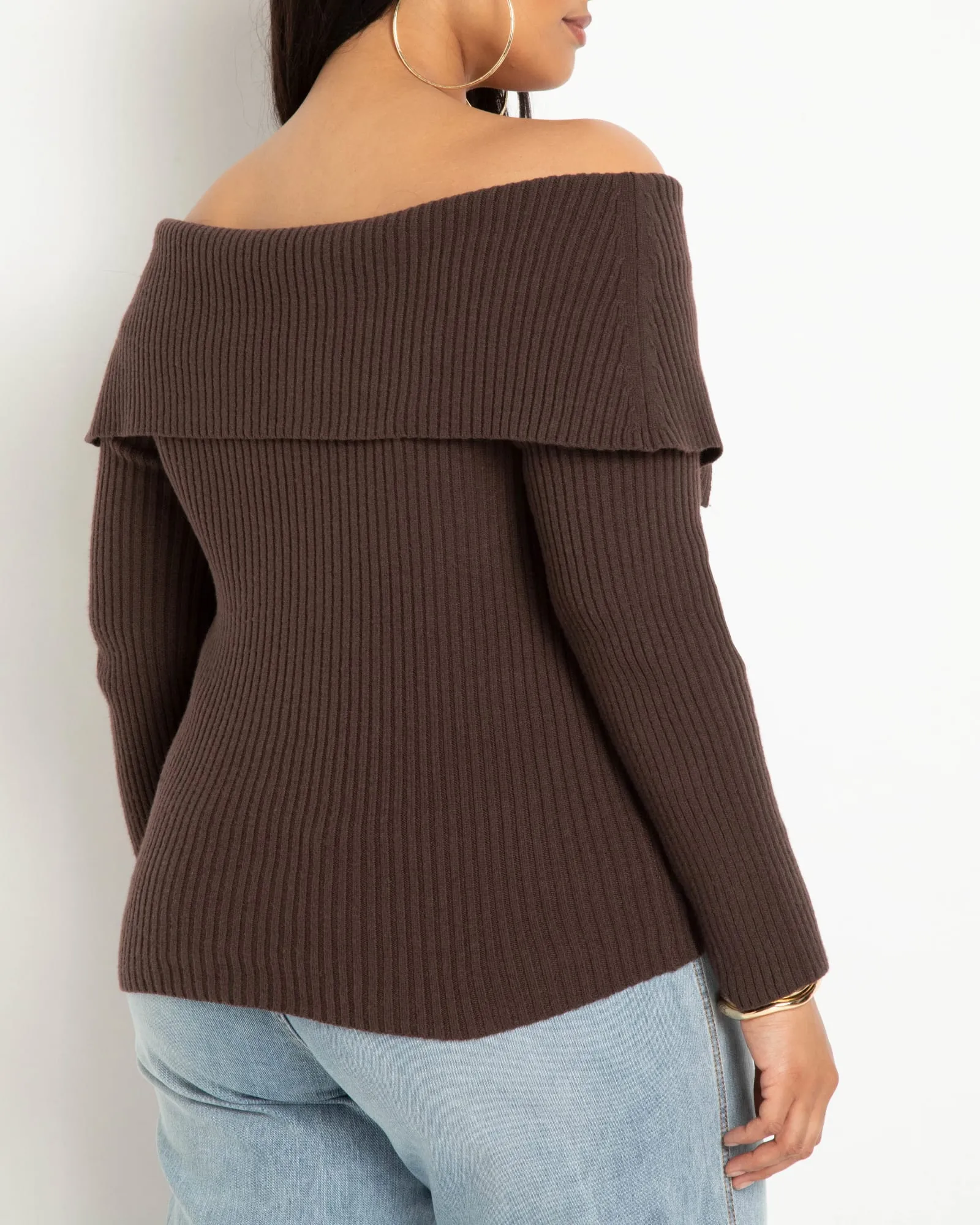 Georgia Off The Shoulder Sweater | Brownstone