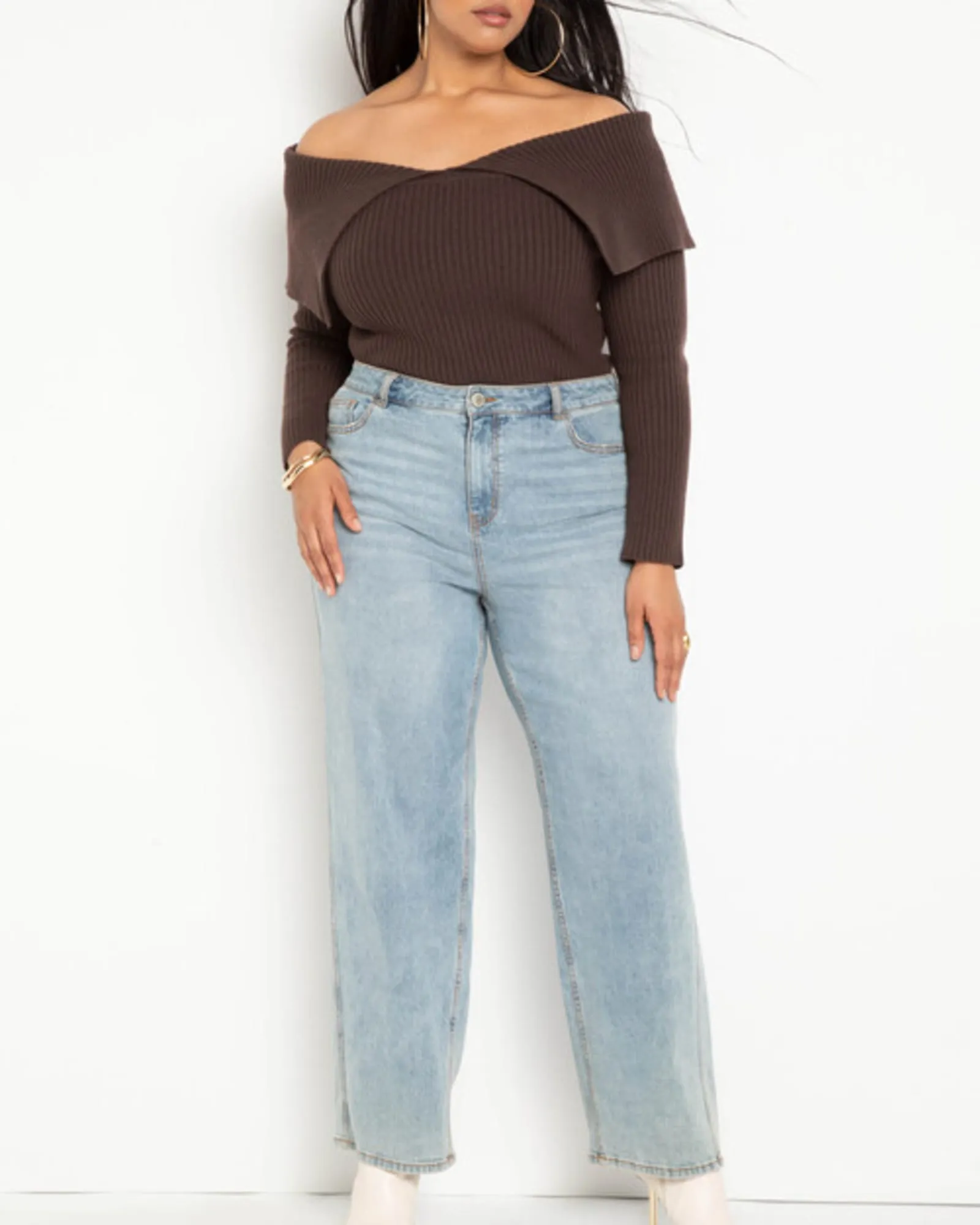 Georgia Off The Shoulder Sweater | Brownstone