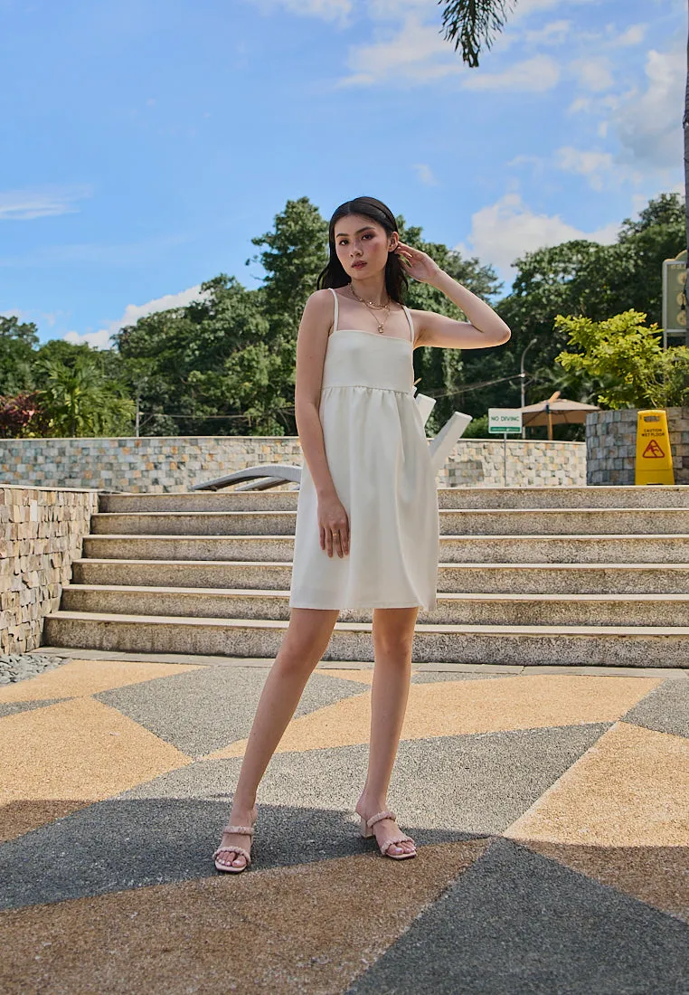 Gretchen Pastel Yellow Tweed Flowy Mini Dress