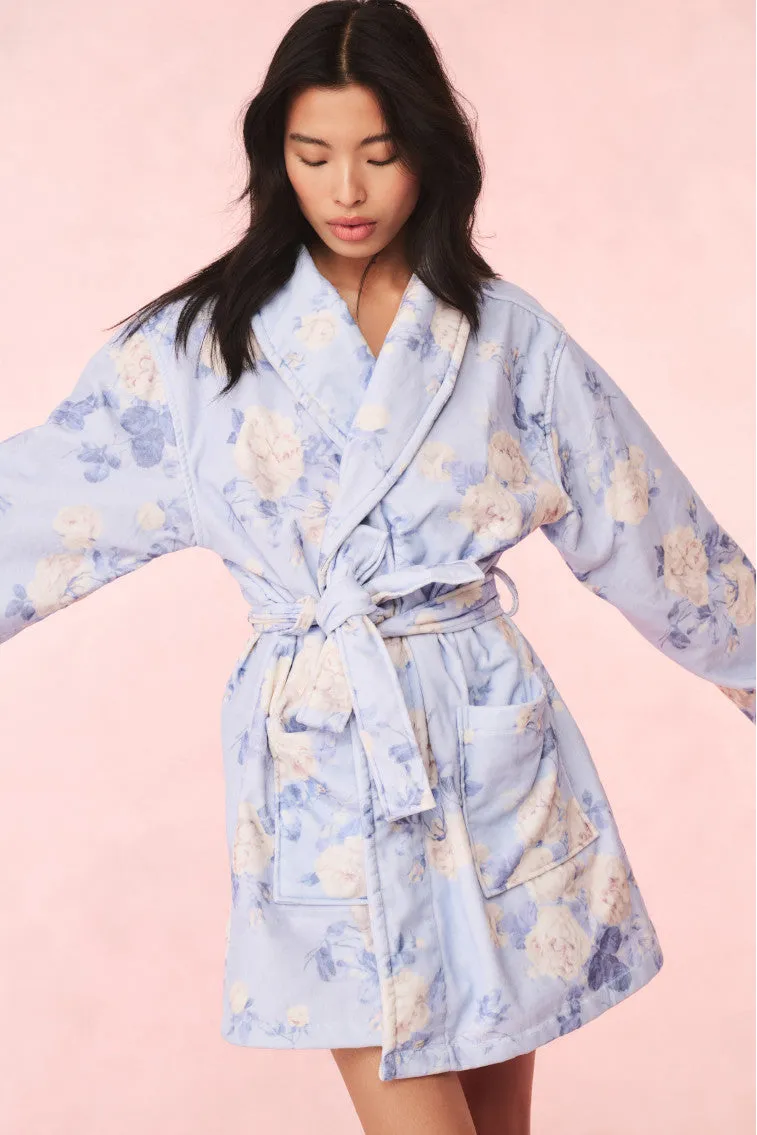 Indie Cotton Bath Robe - WHISPER BLUE