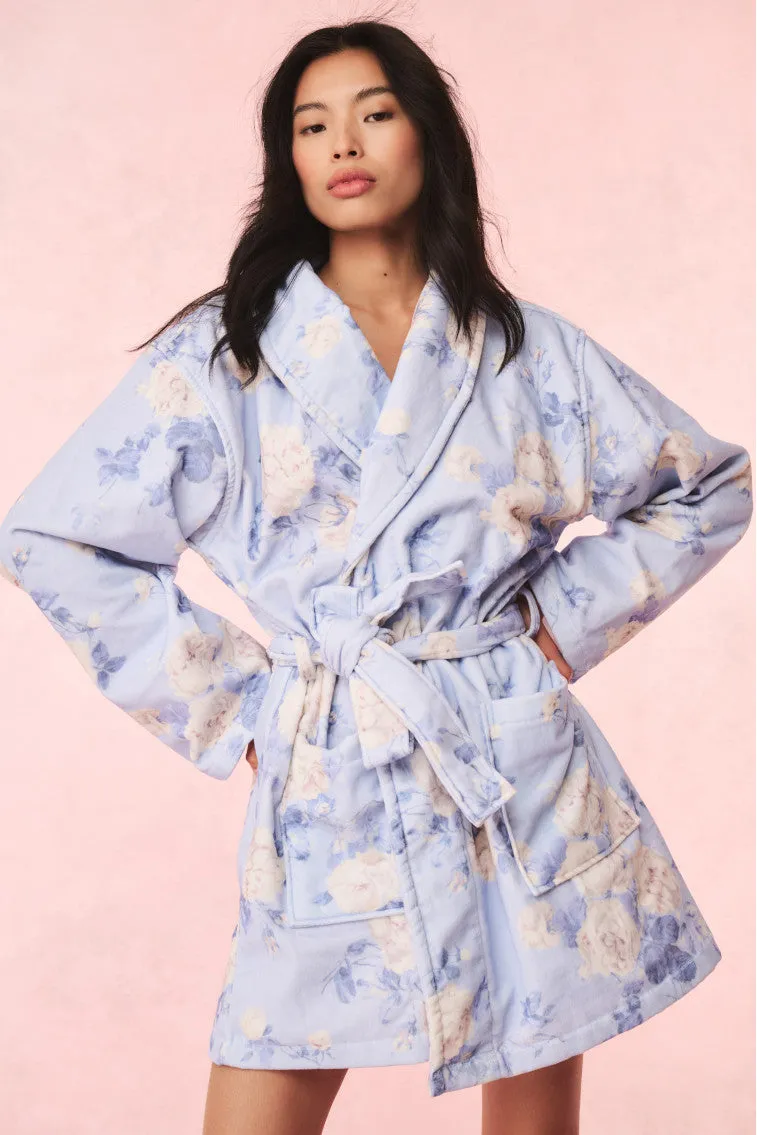 Indie Cotton Bath Robe - WHISPER BLUE