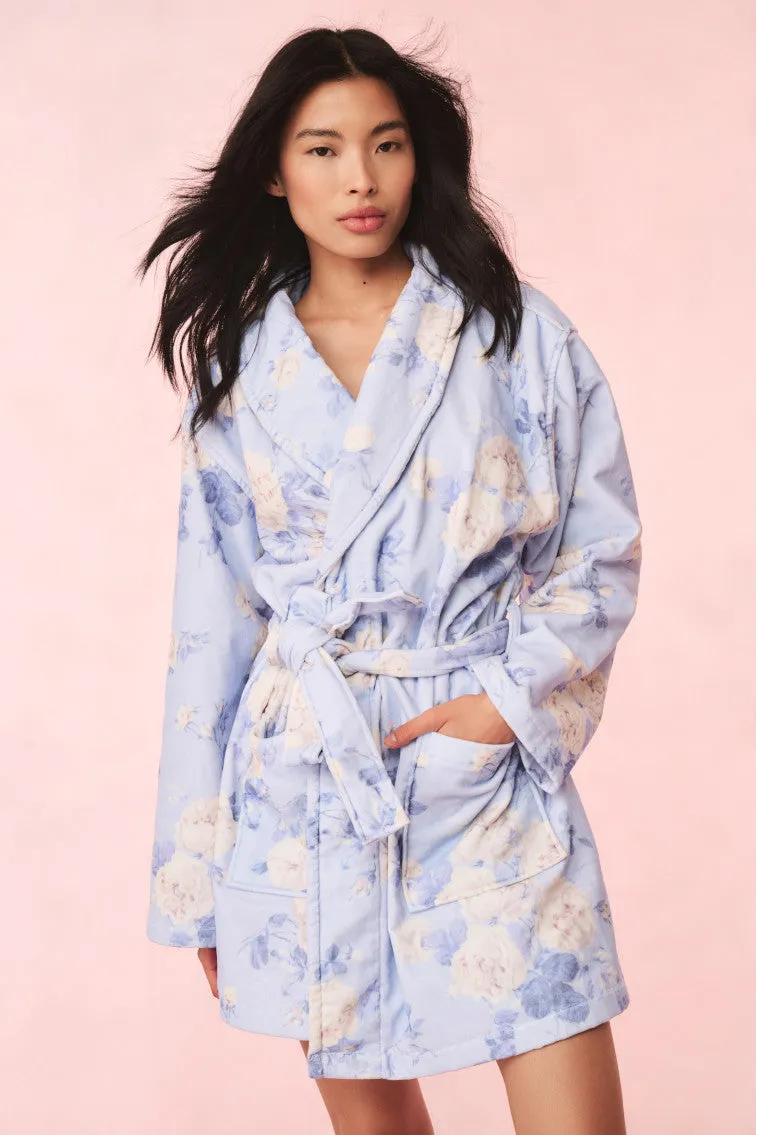 Indie Cotton Bath Robe - WHISPER BLUE