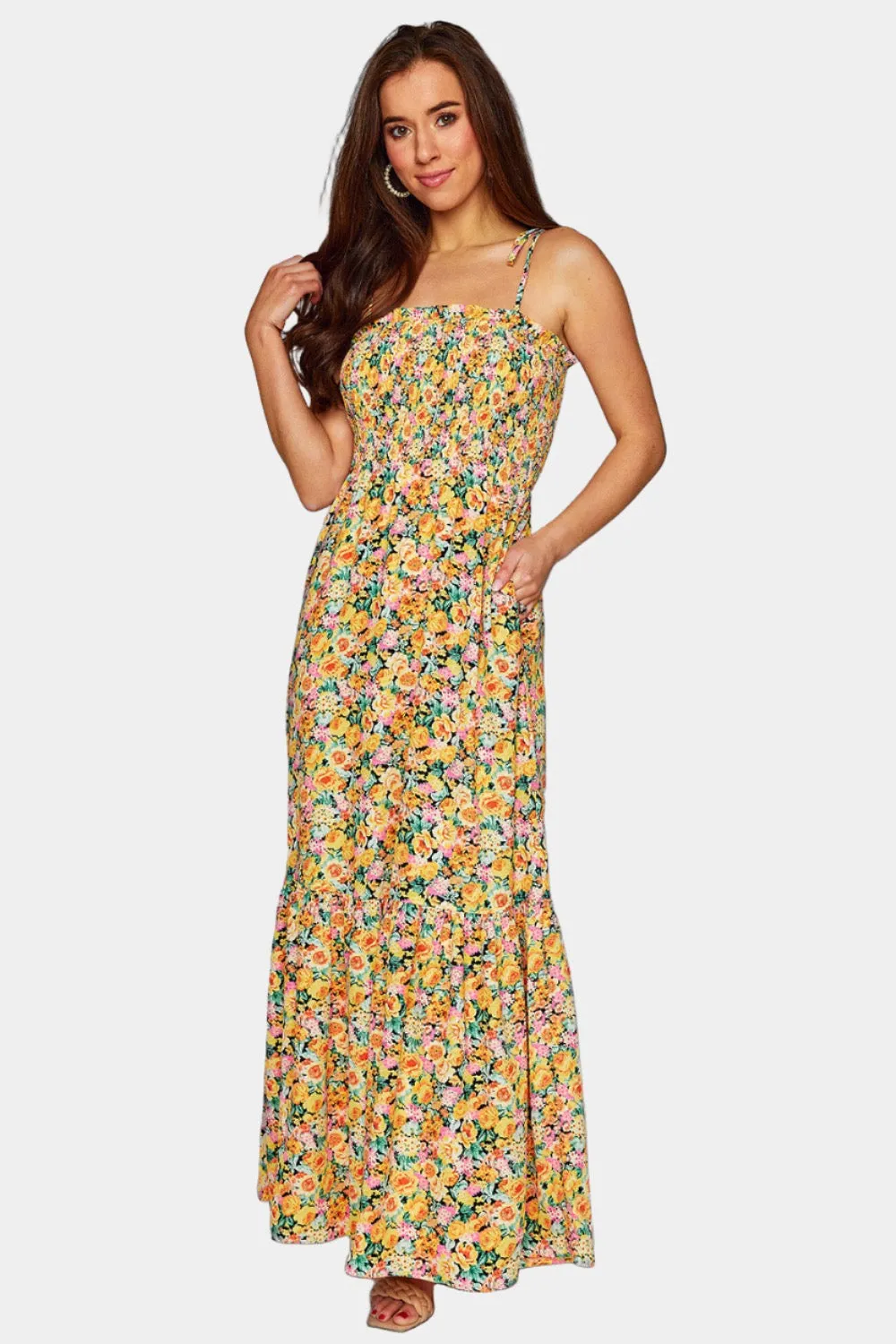 Kendra Tie-Shoulder Maxi Dress - Firefly