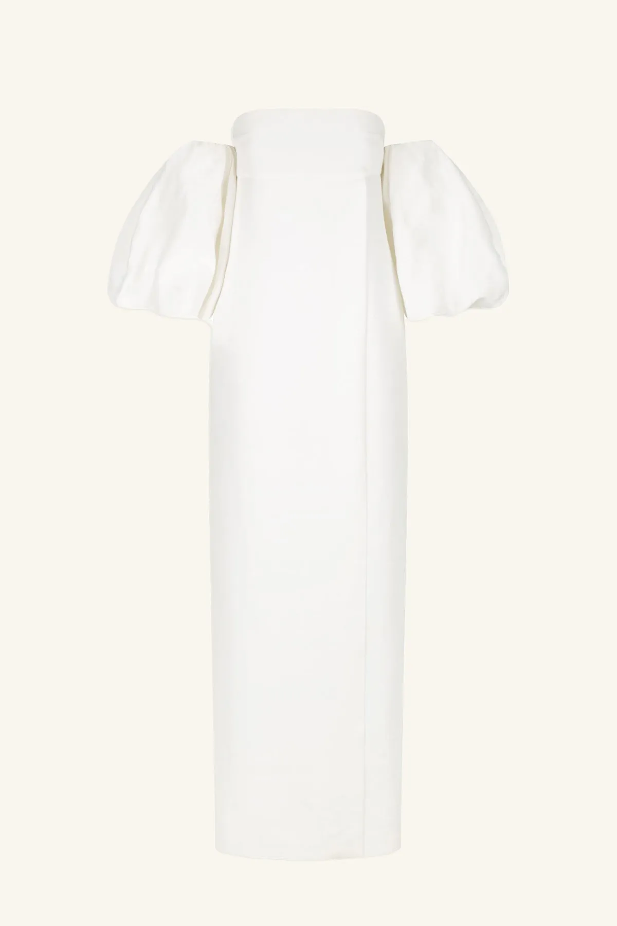 LA LUNE OTTO PUFF SLEEVE COLUMN MAXI DRESS - IVORY