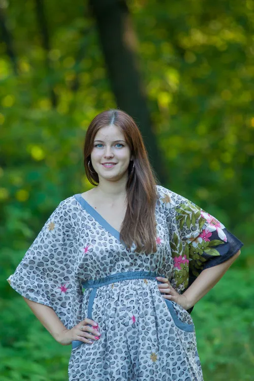 Light Brown Breezy Bohemian Style Caftan in Fun Leopard Pattern