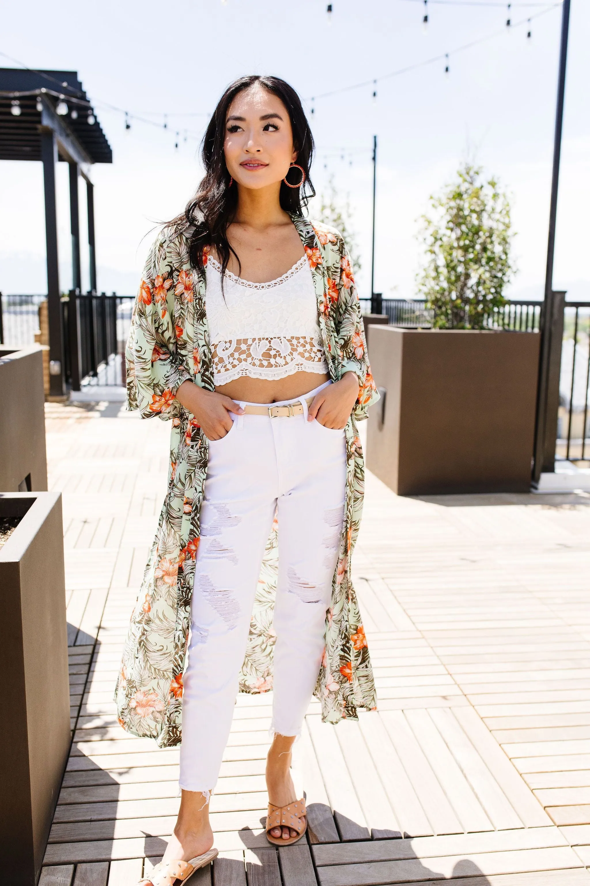 Long Hot Summer Tropical Kimono