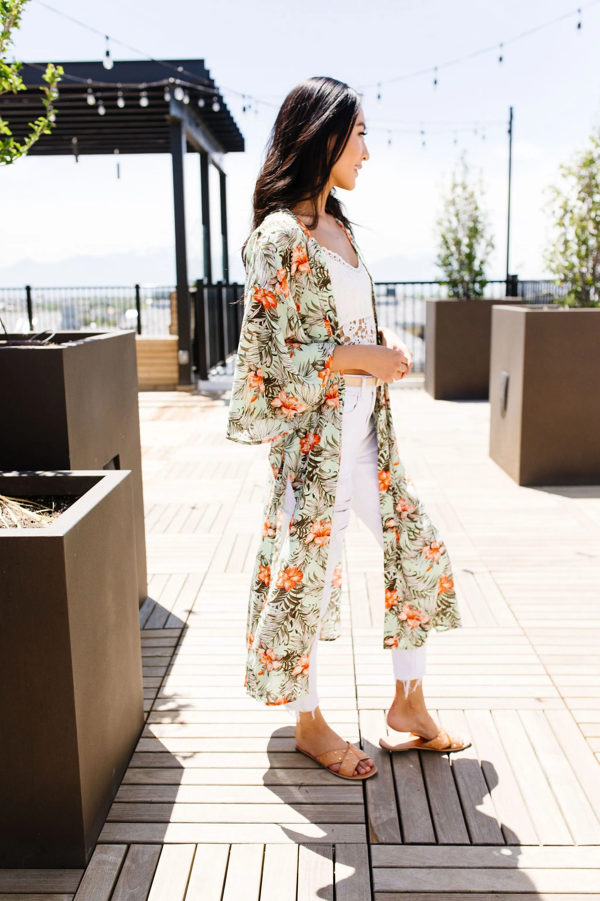 Long Hot Summer Tropical Kimono