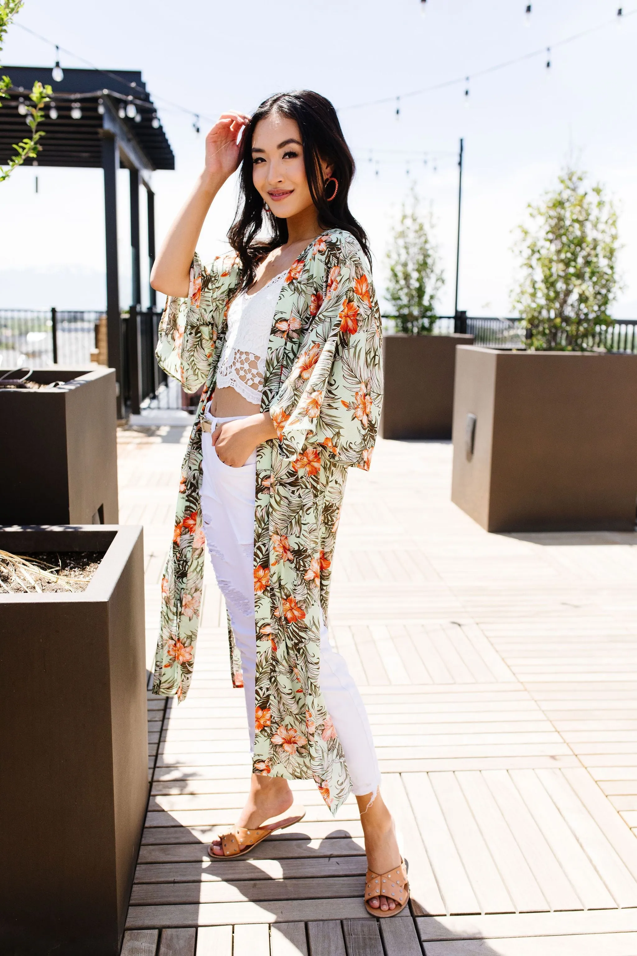 Long Hot Summer Tropical Kimono