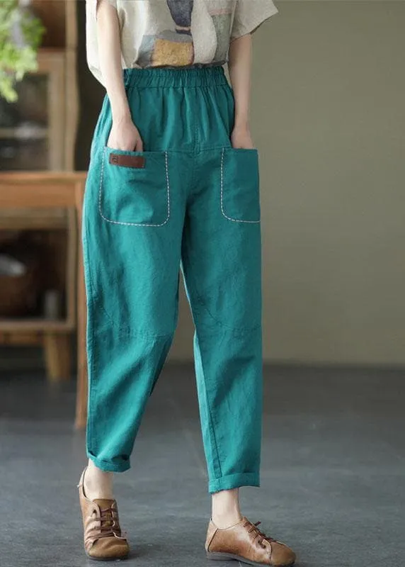 Loose Yellow Loose Casual Summer Pockets Pants