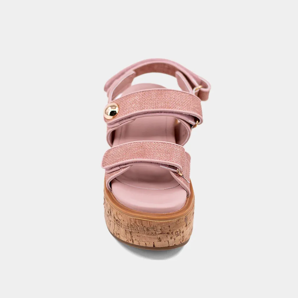 Lucille Sandals - Blush Woven