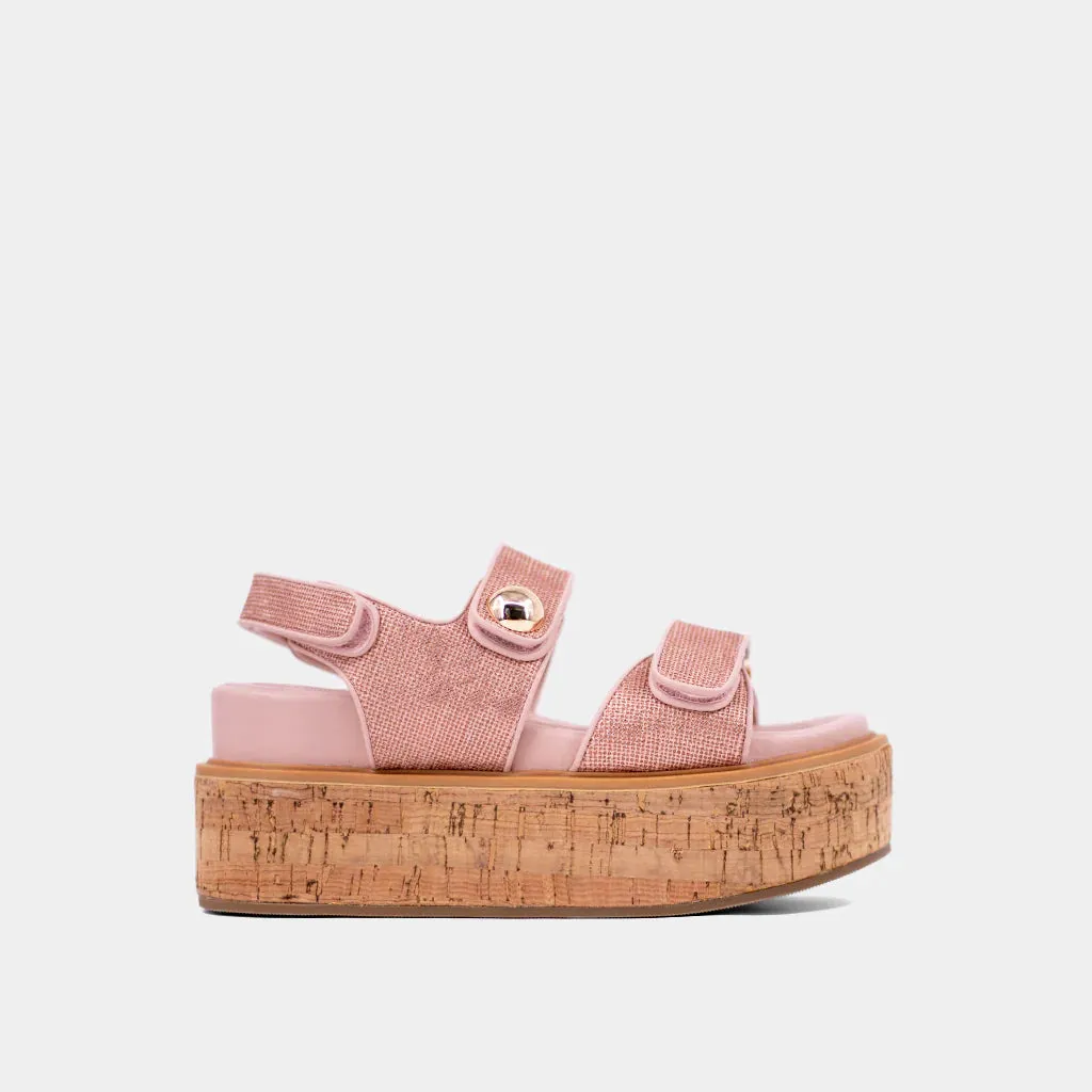 Lucille Sandals - Blush Woven