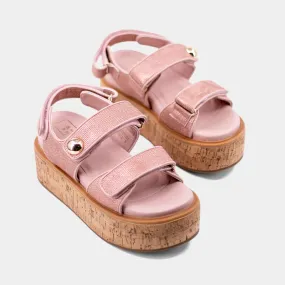 Lucille Sandals - Blush Woven