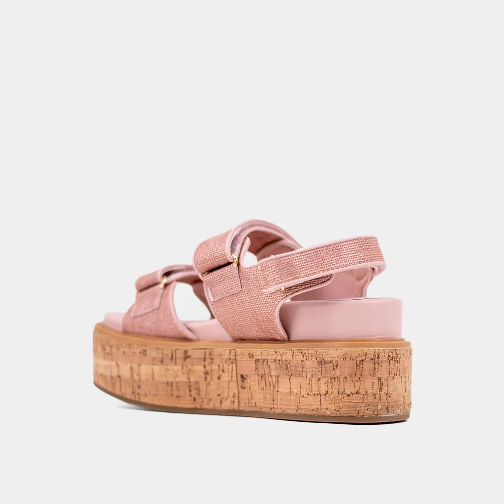 Lucille Sandals - Blush Woven