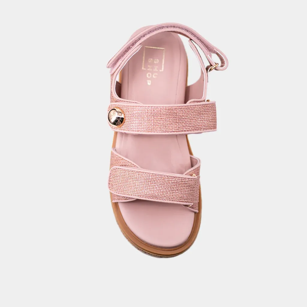 Lucille Sandals - Blush Woven