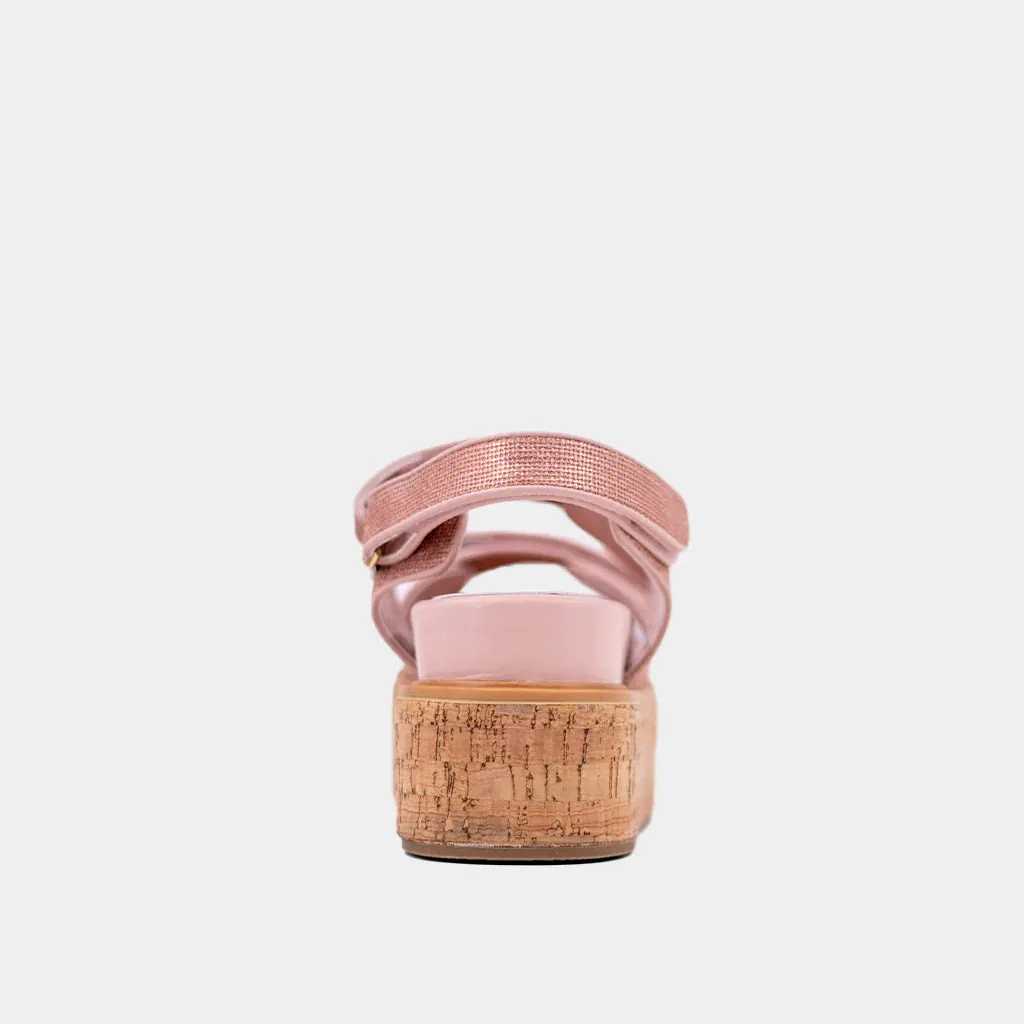 Lucille Sandals - Blush Woven