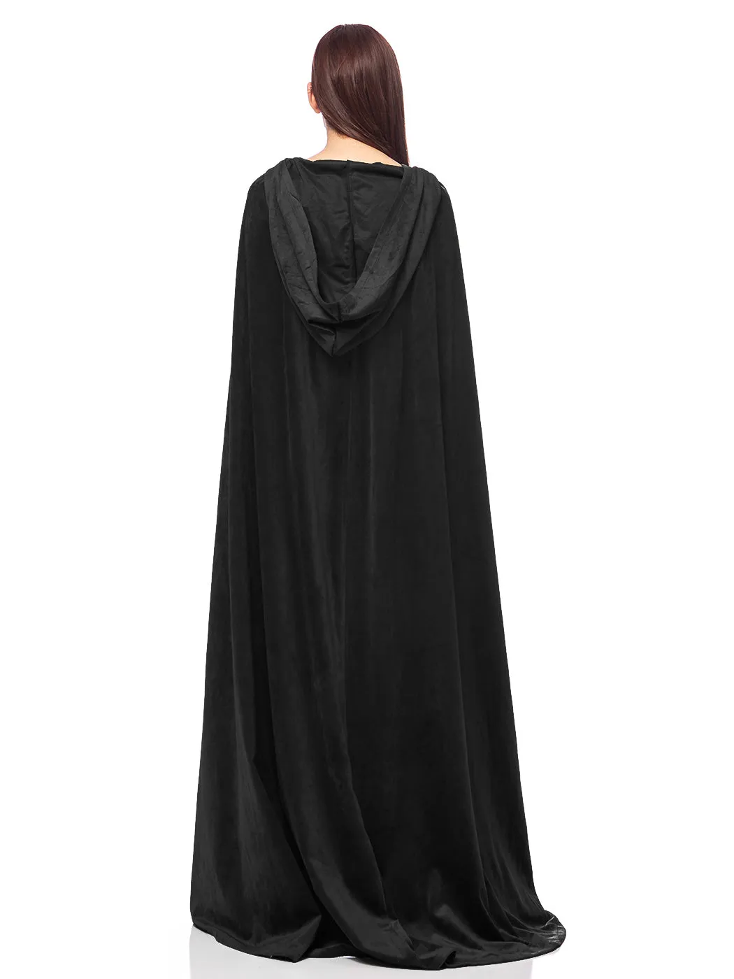 Medieval Fairytale Tie-Hood Seude Velvet Cape