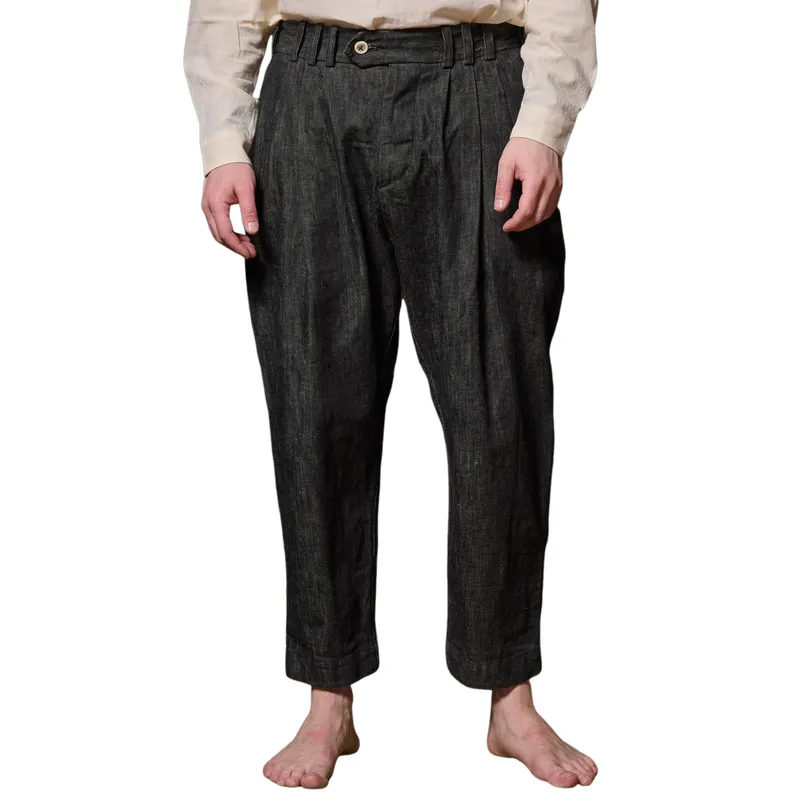 Men's Retro Loose Straight Comfort Linen Casual Pants 28931499F